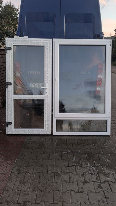 KR HAUS drzwi 206x190 2 sztuki białe nowe używane okna drzwi POZNAŃ