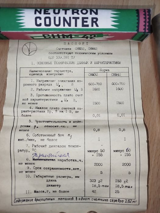 Счётчик нейтронов СНМ-42