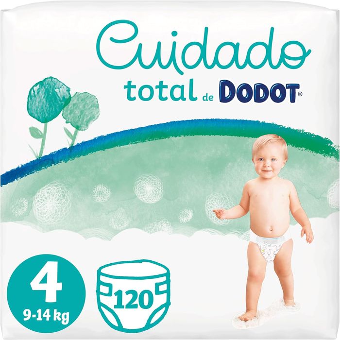 Dodot Fraldas bebé cuidado total tamanho 4 (9-14 kg), 120 fraldas
