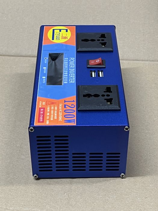 Інвертор 12V-220V/ 1000W номінал/ LCD дисплей/ перетворювач напруги