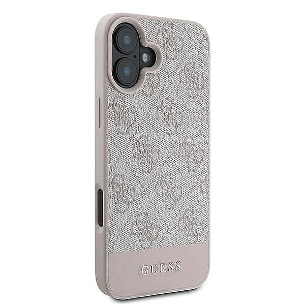Etui Guess 4G Bottom Stripe na iPhone 16 Plus 6.7" - różowe