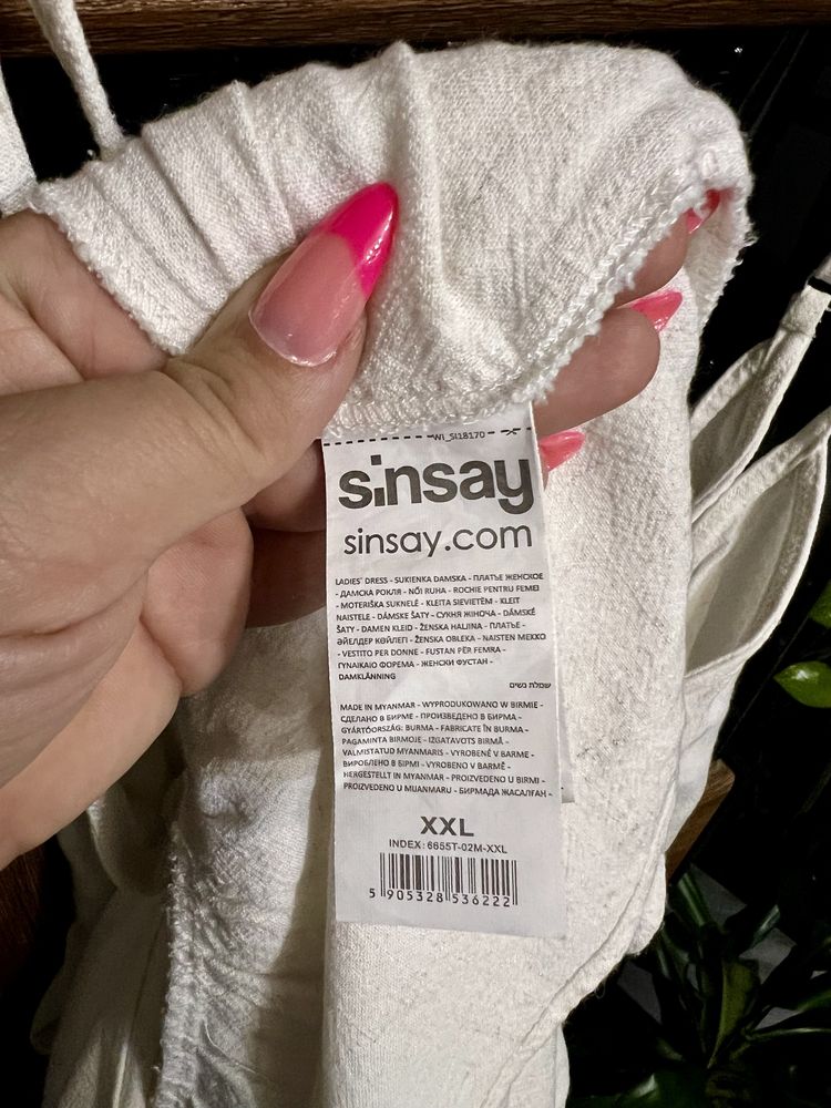Sukienka na lato Sinsay XXL beżowa luźna