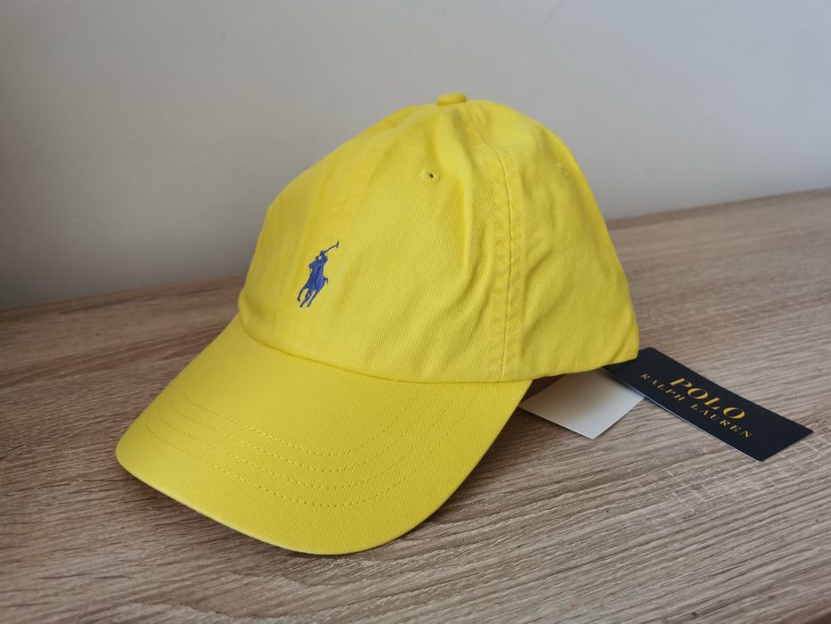 Czapka z daszkiem Ralph Lauren Polo żółta vintage retro cap
