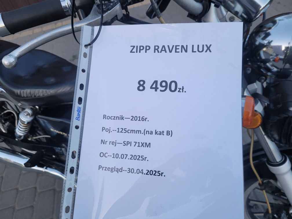 Zipp Raven LUX 125 na kat.B RATY! TRANSPORT!