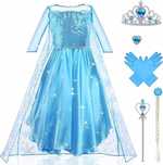 Strój ELSA ELZA przebranie sukienka KRAINA LODU na bal r. 110 cm K443