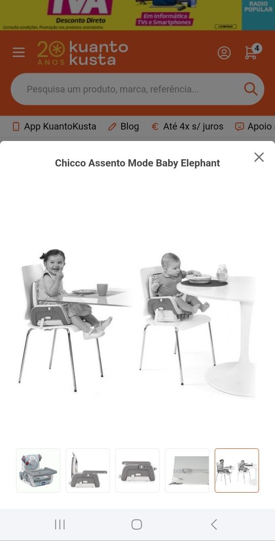 Cadeirinha refeição chicco