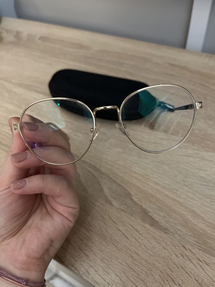 Okulary oprawki Mystique złote jak nowe