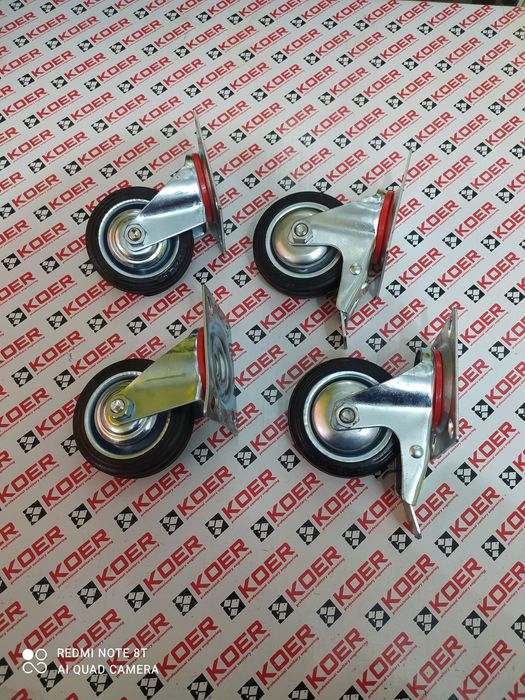 Колеса на складскую тележку поворотные с тормозом