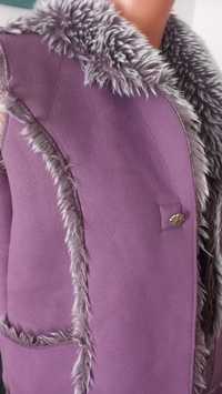 Kamizelka w kolorze fioletowym z sztucznego futra Marks & Spencer