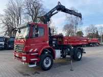 Mercedes-Benz AXOR 1829 4X4 , WYWROTKA MEILLER z ŻURAWIEM HIAB 122ES-2  nr ref 2482, Mercedes AXOR 1829 4X4 wywrotka żuraw Hiab 122ES-2 HIDUO