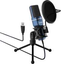 Mikrofon PC USB do komputera ze statywem do podcastów, streamingu
