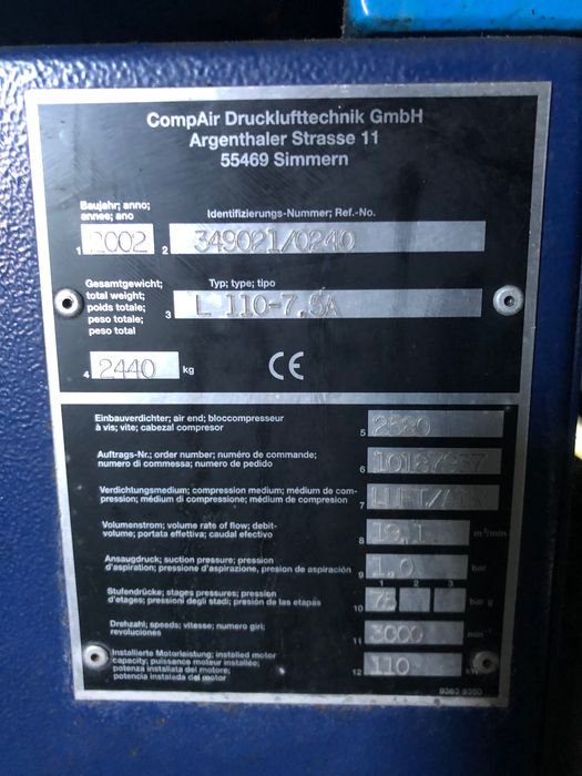 Kompresor CompAir L110-7.5A