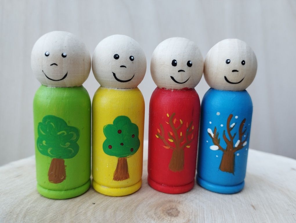 Peg dolls, pory roku, terapia ,montessori