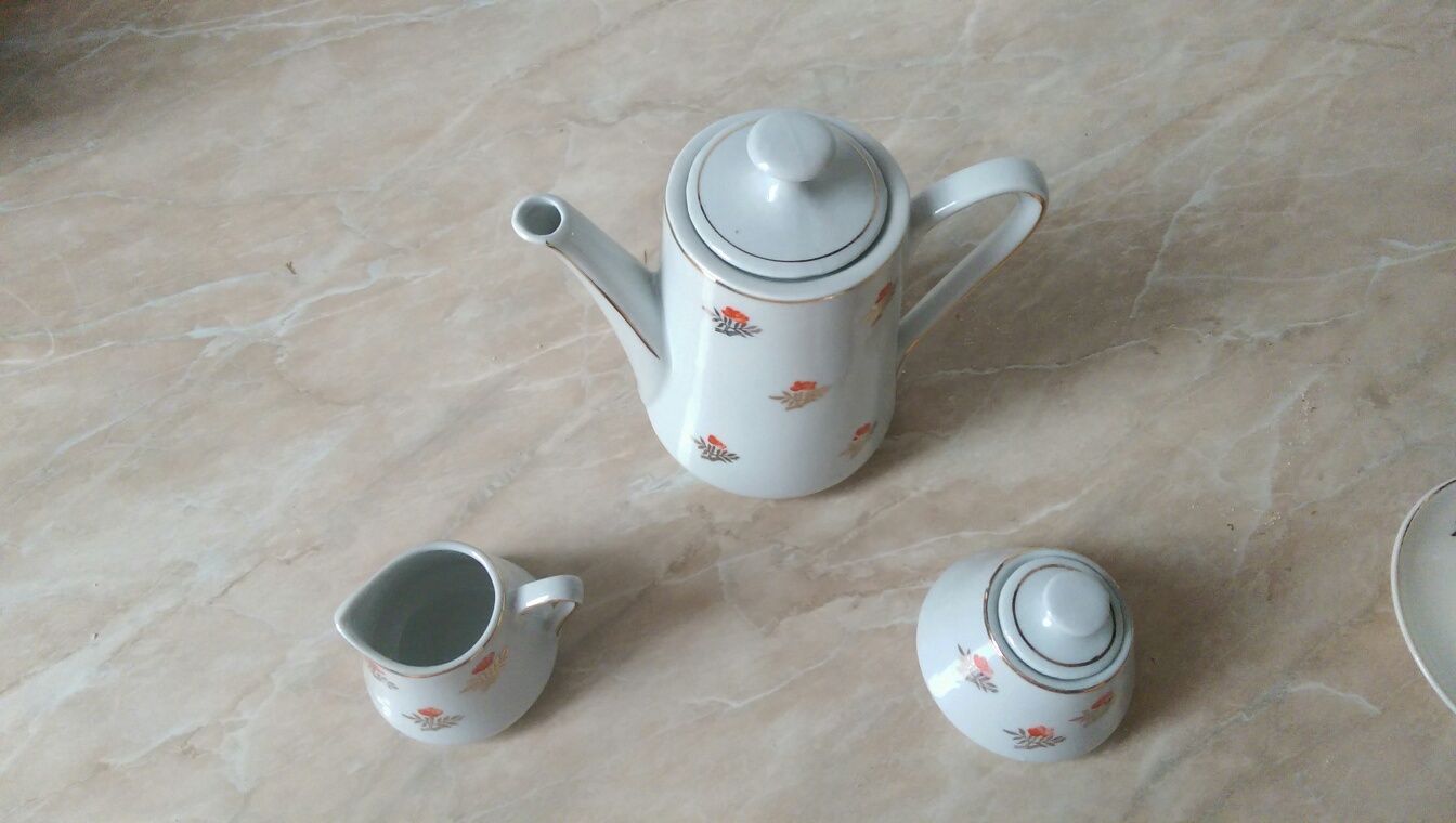 Mini zestaw kawy, herbaciany porcelana