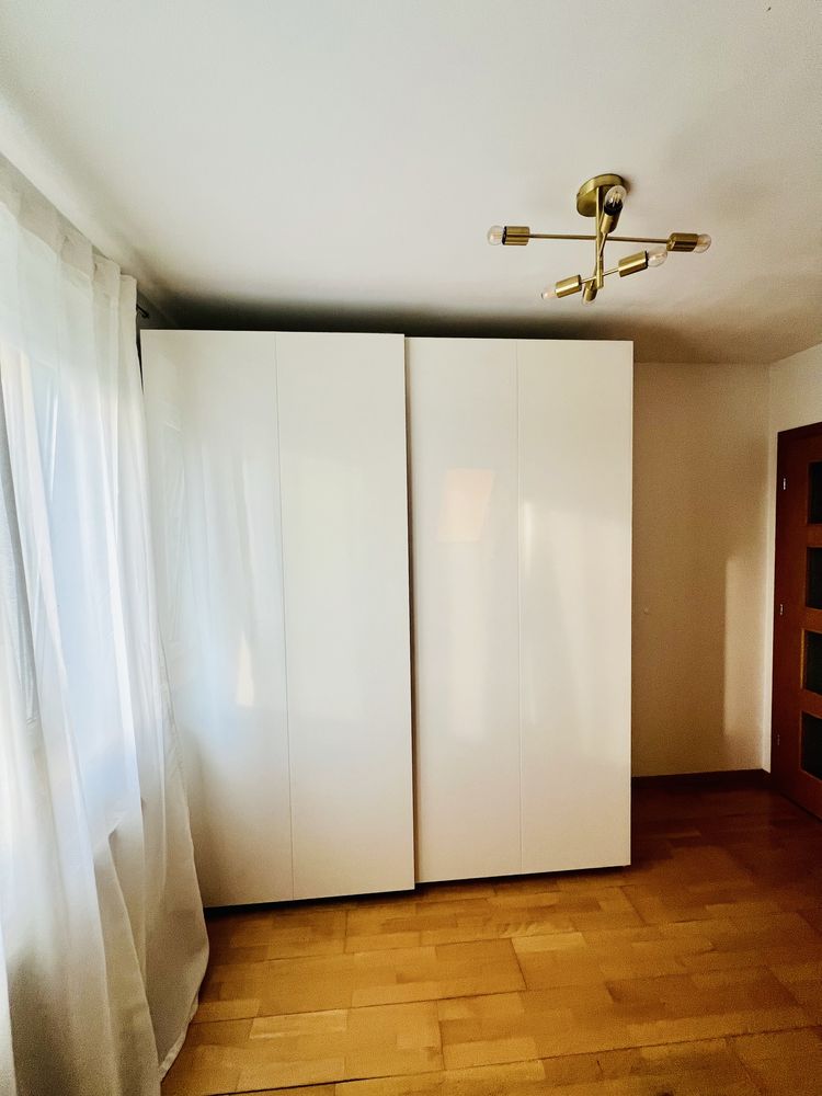 Drzwi przesuwne PAX IKEA HASVIK biały połysk 200x236 cichy domyk