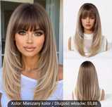 Długa peruka blond - Ombre z grzywką