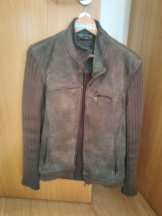 Casaco M de camurça e malha