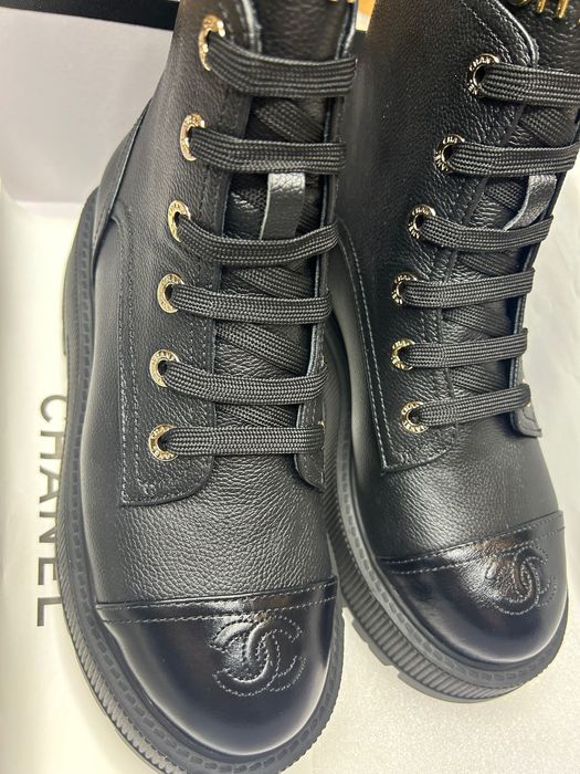 Nowe taperki trapery damskie botki kozaki skóra naturalna CHANEL