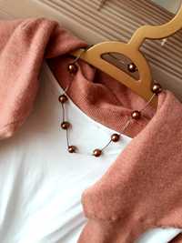 Elegancki krótki wisior z pięknymi brązowymi perełkami - Impreza