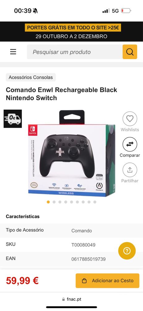 Comando Nintendo Switch Nano