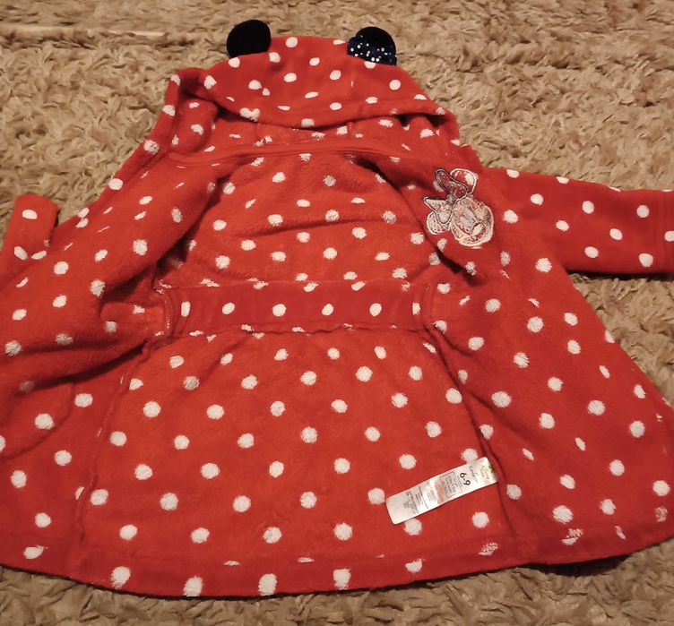 Szlafrok szlafroczek Myszka Minnie dla dziewczynki na 6 - 9 miesięcy