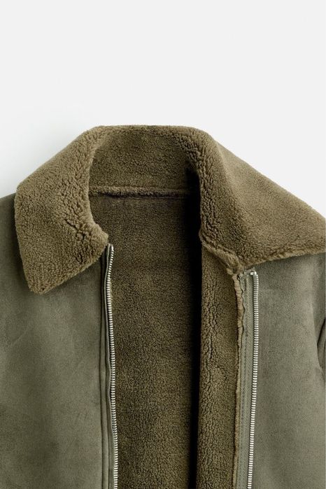 Вінтажна дублянка хакі