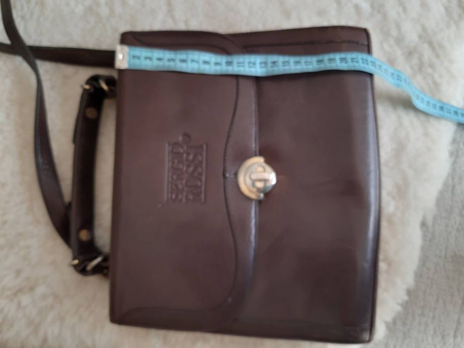 Torebka listonoszka skóra włoska czekoladowy brąz Sergio Rossi