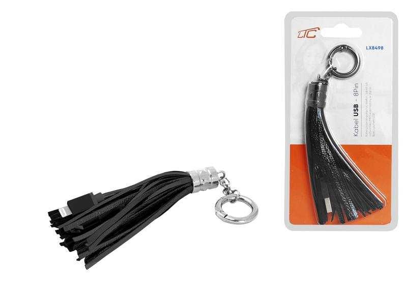 Kabel USB-Iphone brelok, czarny LX8498