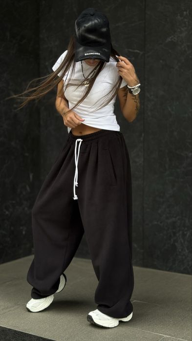 Теплі штани оверсайз тканина полар флис. Широкі теплі штани