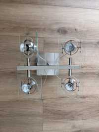 Lampa sufitowa wiszaca ze szklanymi 4 reflektorami
