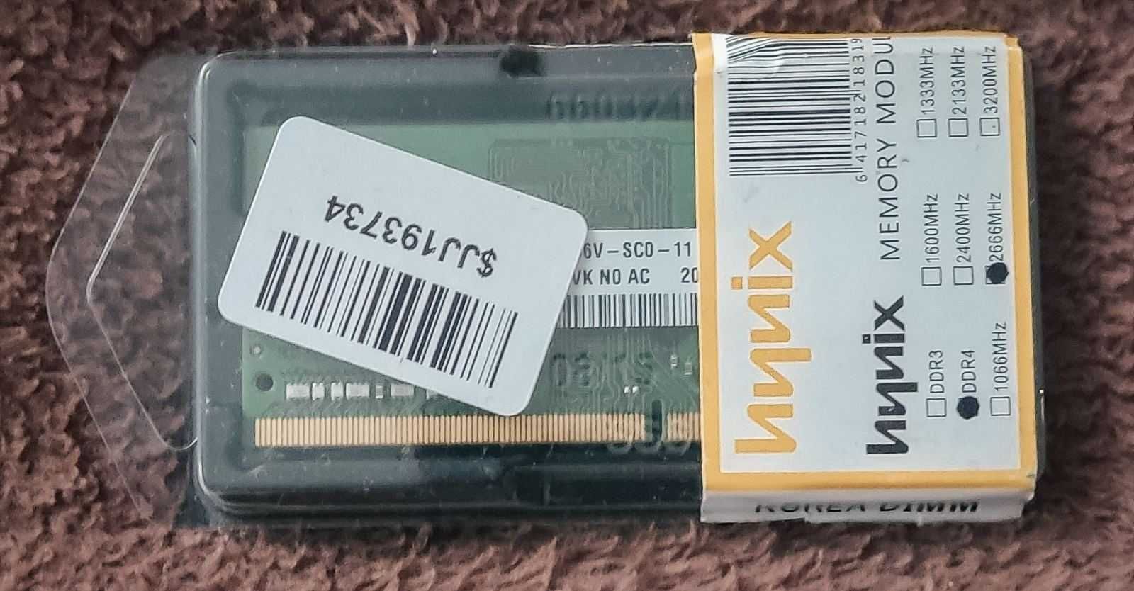 Оперативна пам'ять SO-DIMM Hynix DDR 4. 4gb. 2666 MHz