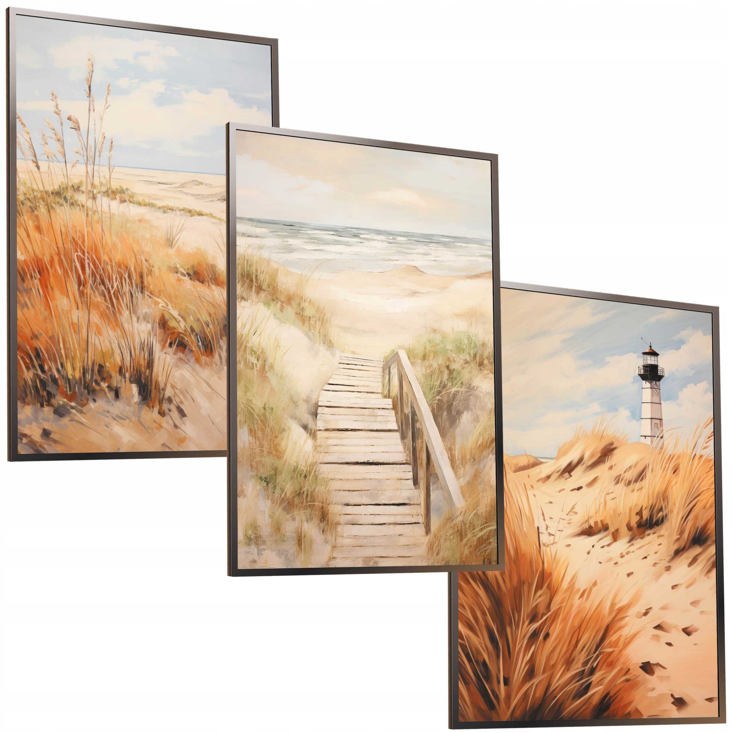50x40 obrazy w ramie plakaty ramka PLAŻA PAMPAS TRAWA LATARNIA NATURA