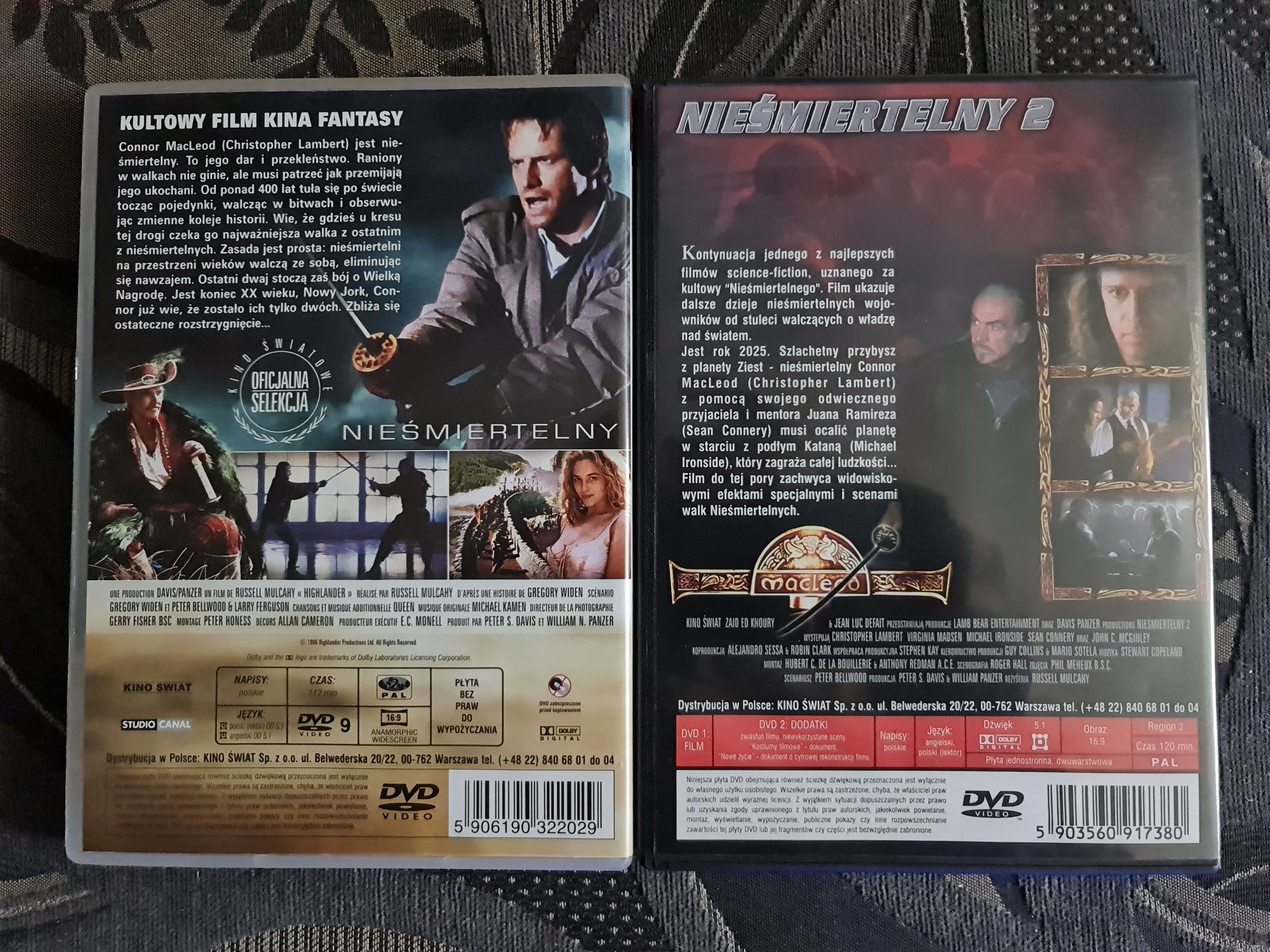 Nieśmiertelny 1, 2 DVD