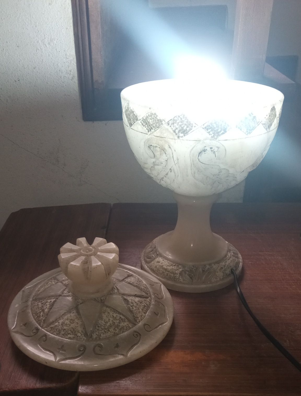 Candeeiro retrô de Alabastro