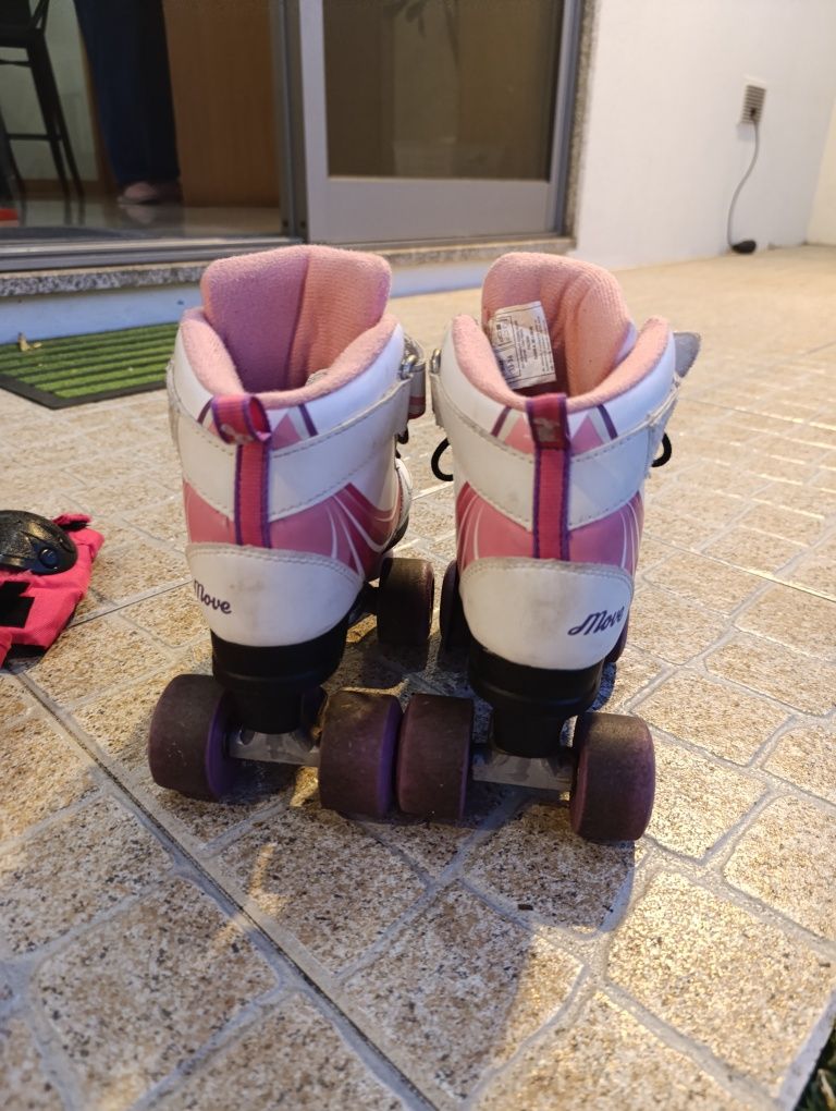 patins usados + proteção