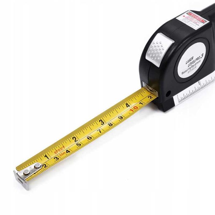 poziomica laserowa z miarką 250cm laser 3 libelki