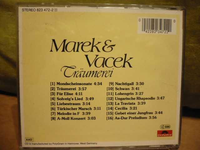 Płyta CD Marek & Vacek Traumerei.Gorąco polecam.Z błędem !