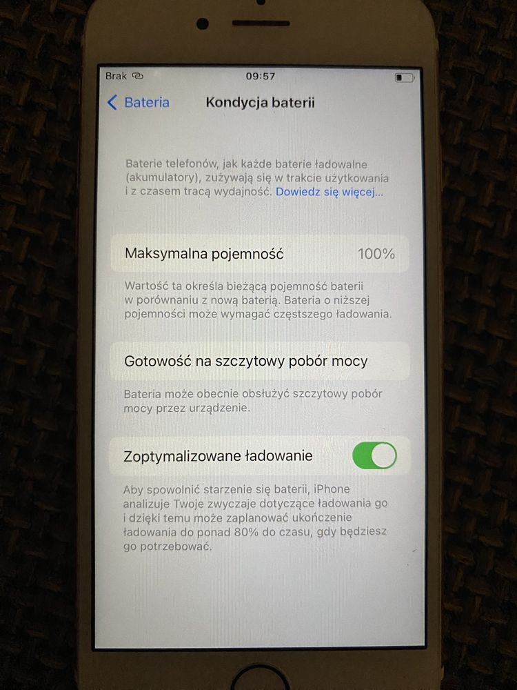 Iphone 6s 64gb kondycja baterii 100%!