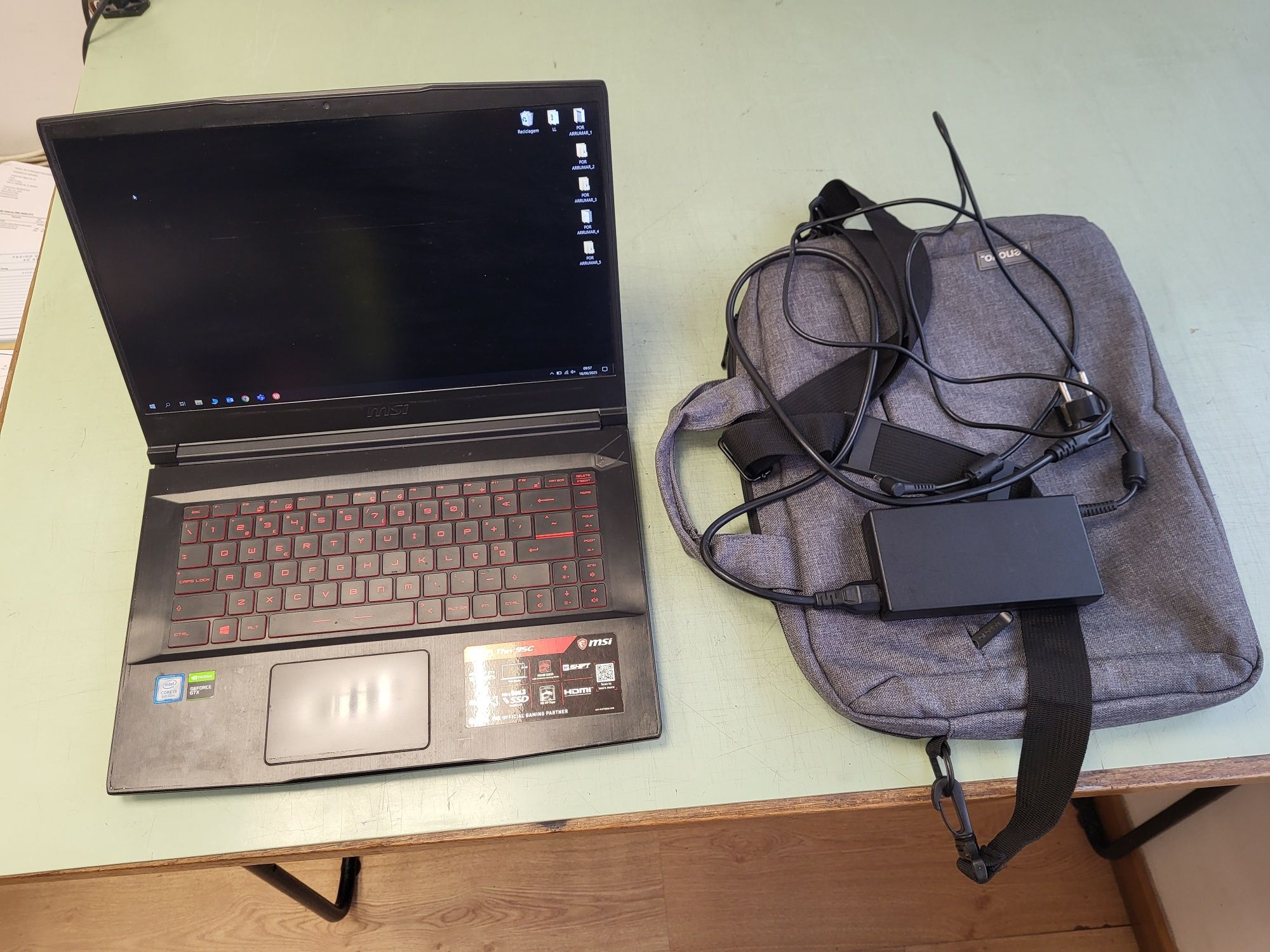 Computador portátil MSI GF63 Thin 95C com Carregador e Mala