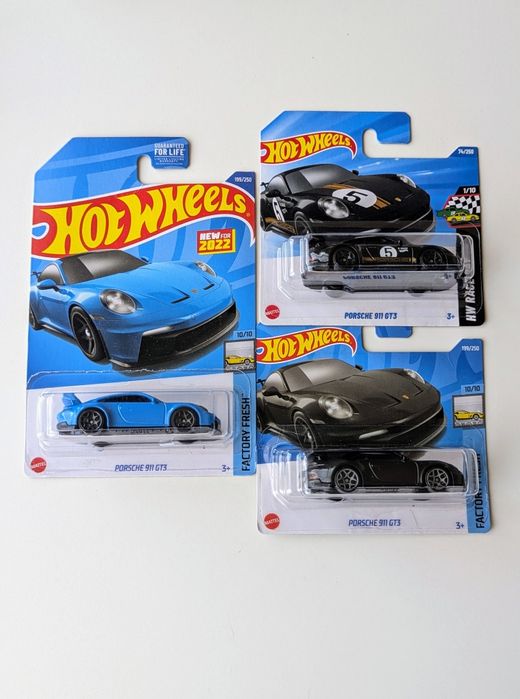 Porsche 911 GT3 Hot Wheels Хот Вілс Порше ГТ Чорний Блакитний Blue