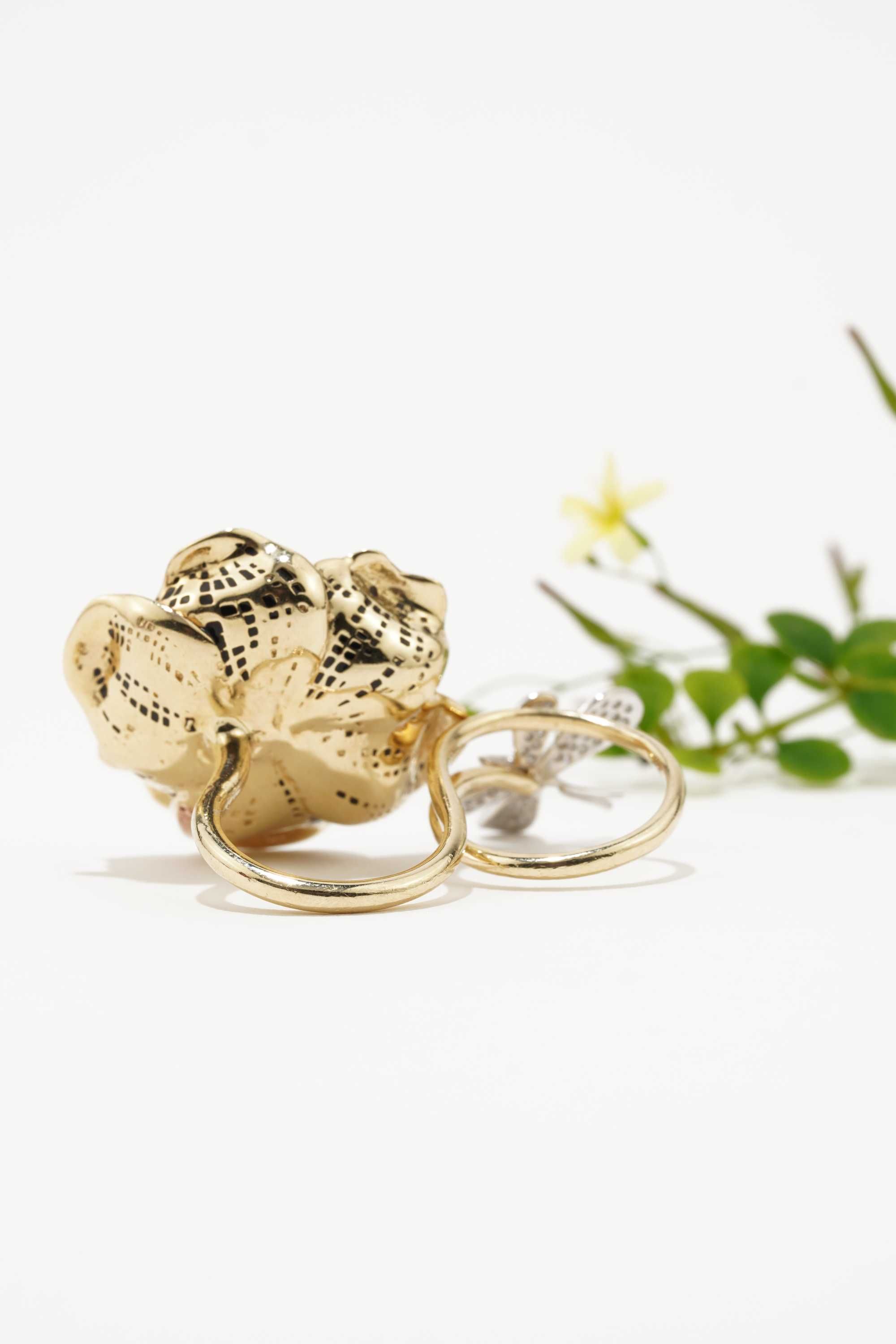 Złoty pierścionek z brylantami 14k 14.65g
