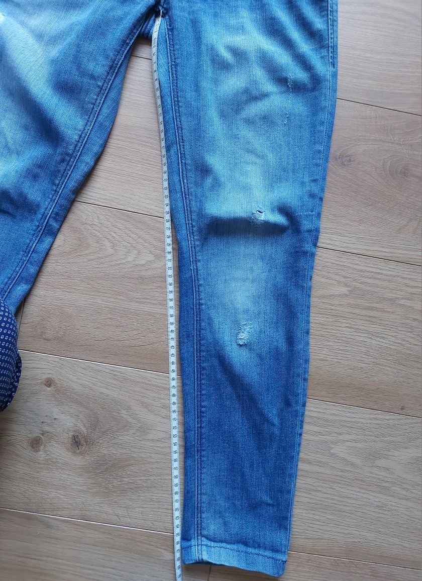 Spodnie ciążowe skinny / jeansy z przetarciami - H&M rozm. 34 / XS