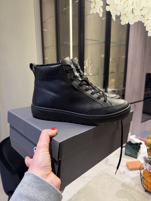 Кожанные ортопедические зимние ботинки Ecco 41 р