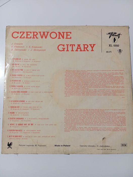 Czerwone Gitary 1966 płyta winylowa
