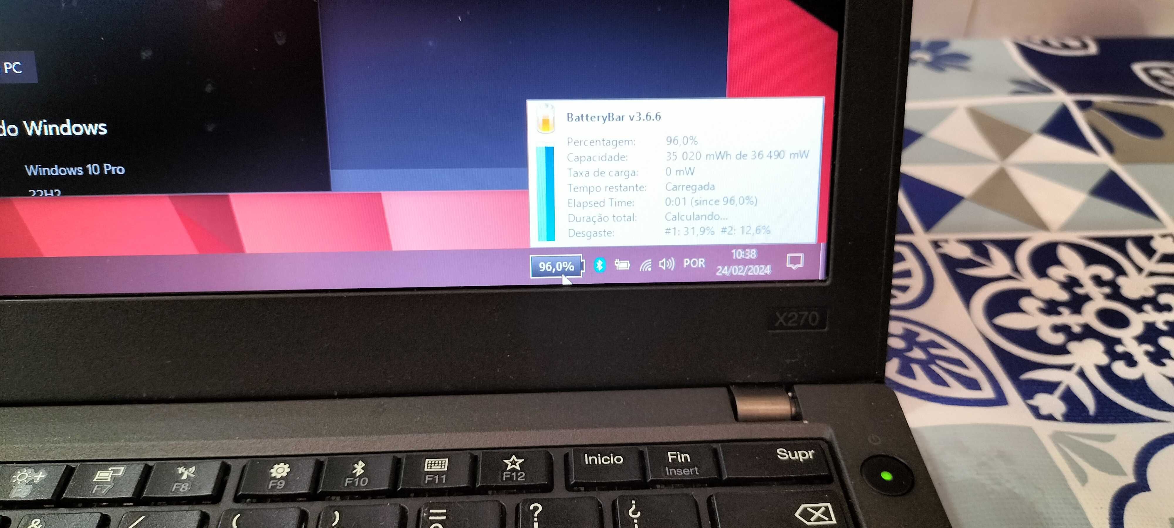 Portátil Lenovo Thinkpad X270 12,5' I5-6200U 2.40GHz