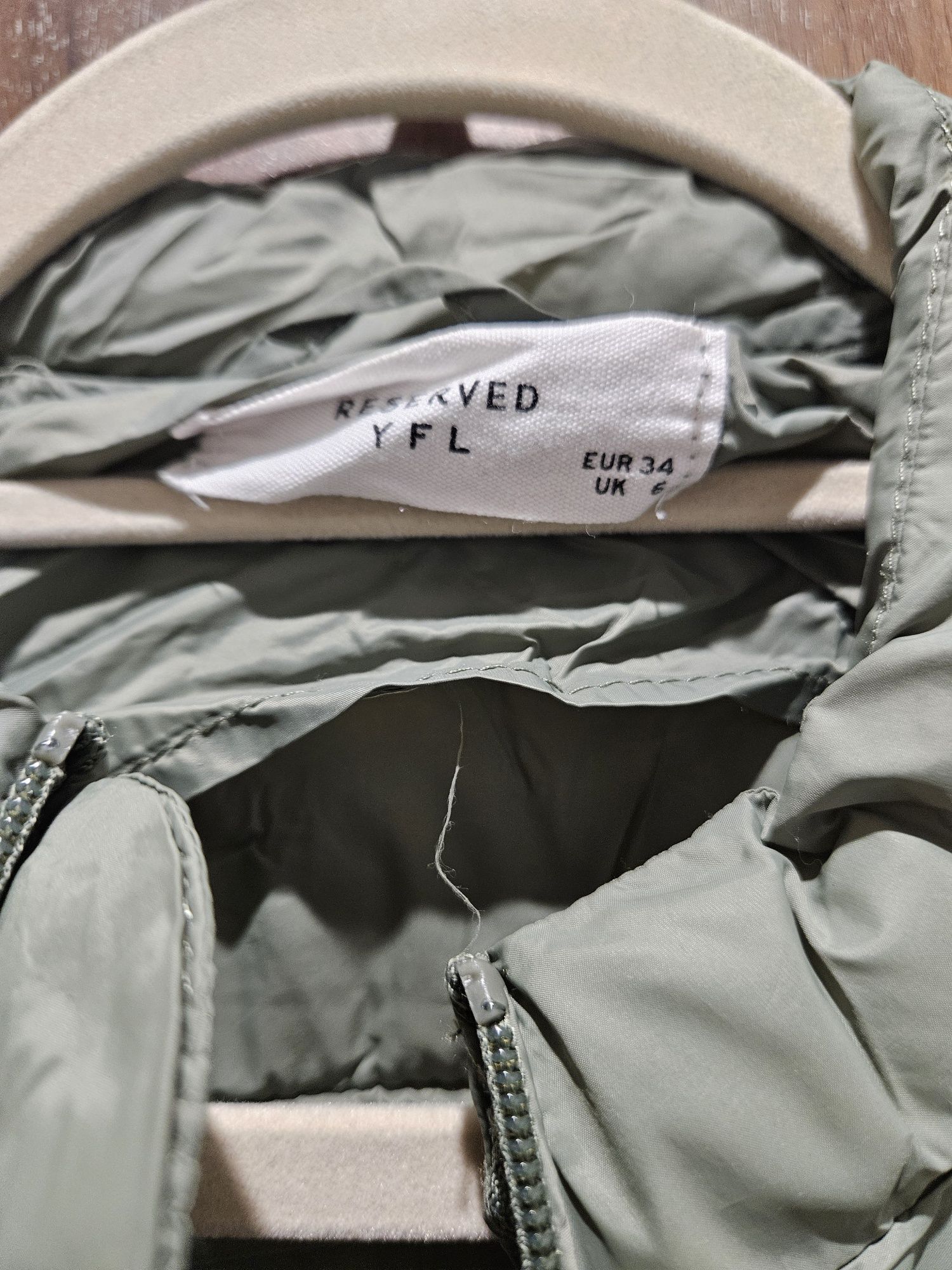Pikowana kurtka Reserved 34 oliwkowa khaki