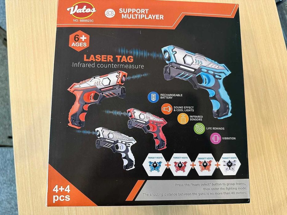 VATOS Akumulatorowe pistolety laserowe do paintballa – 4 zestawy