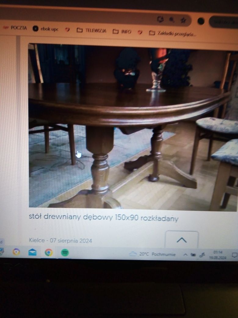 Sprzedam stół dębowy i 6 krzeseł
