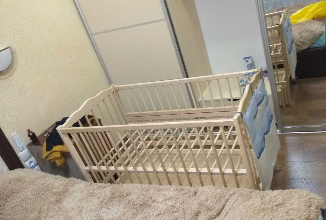 Дитяче ліжечко Дубик-М з маятником+ матрац, постільне