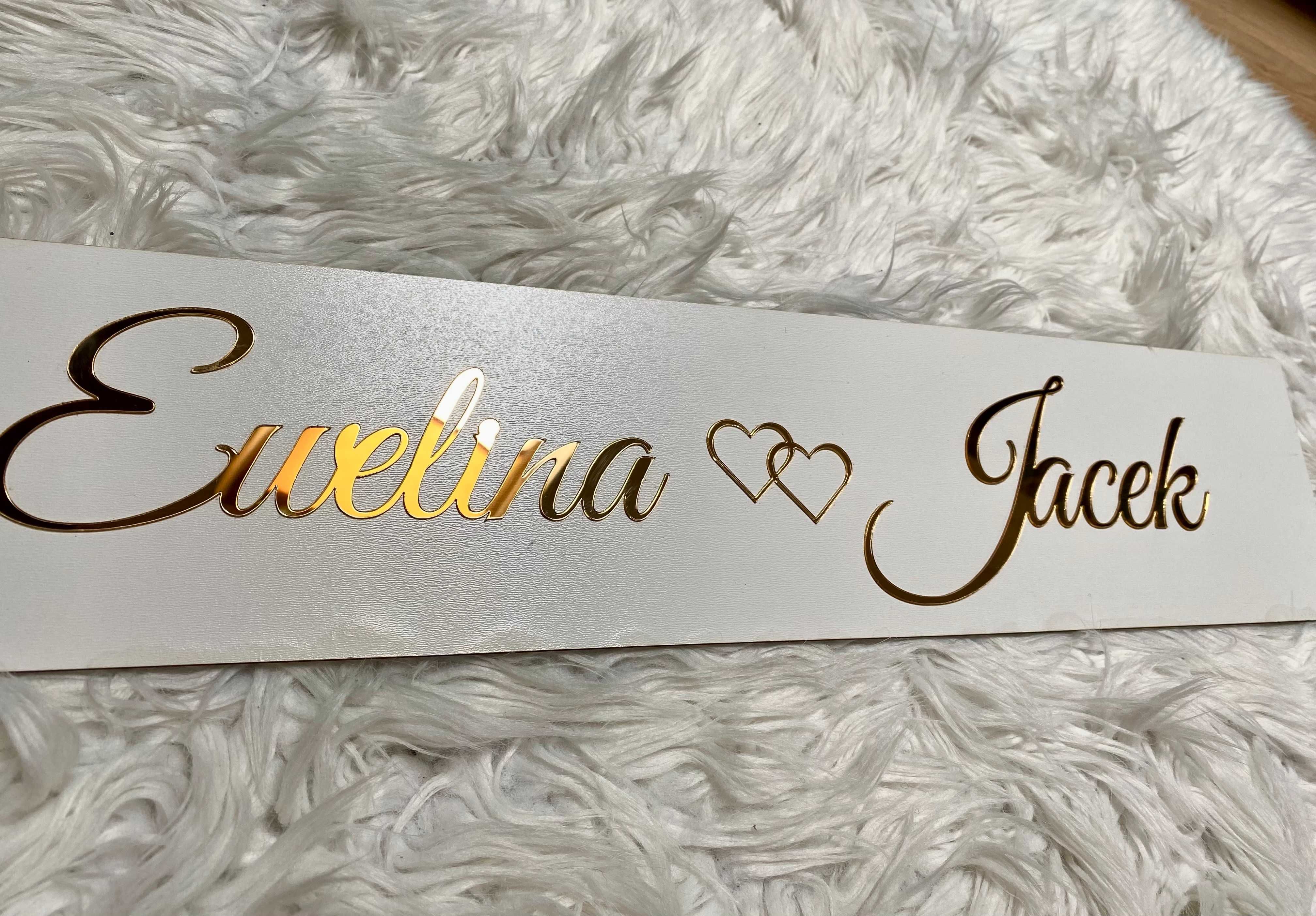 Ozdobna tablica samochodowa ślub wesele - Ewelina Jacek